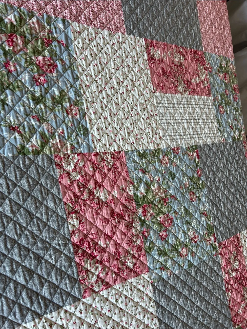 Patchwork Queen Quilt Bedspread Print Floral Lightweight Reversible#0627246